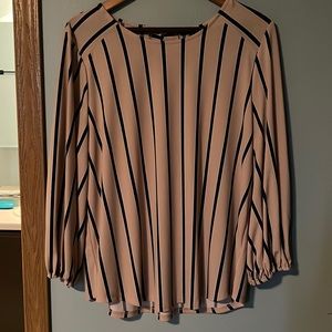 Pink/black long sleeve blouse